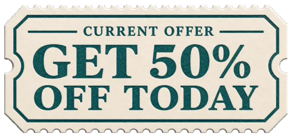 Current official-store offer: get 50% off today